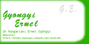 gyongyi ermel business card